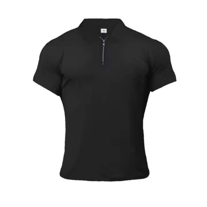 Camiseta deportiva de manga corta para hombre, Polo ajustado de algodón, ropa de compresión para Fitness, nueva moda - 1