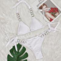 Bikini Sexy de Lujo con Diamantes de Imitación Color Sólido, Divisible, Accesorios de Cadena de Metal - details 26