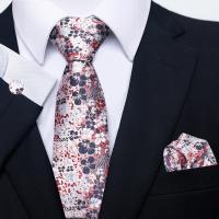 Juego de pañuelos y gemelos florales, corbatas de moda para hombre, 4 piezas - details 18