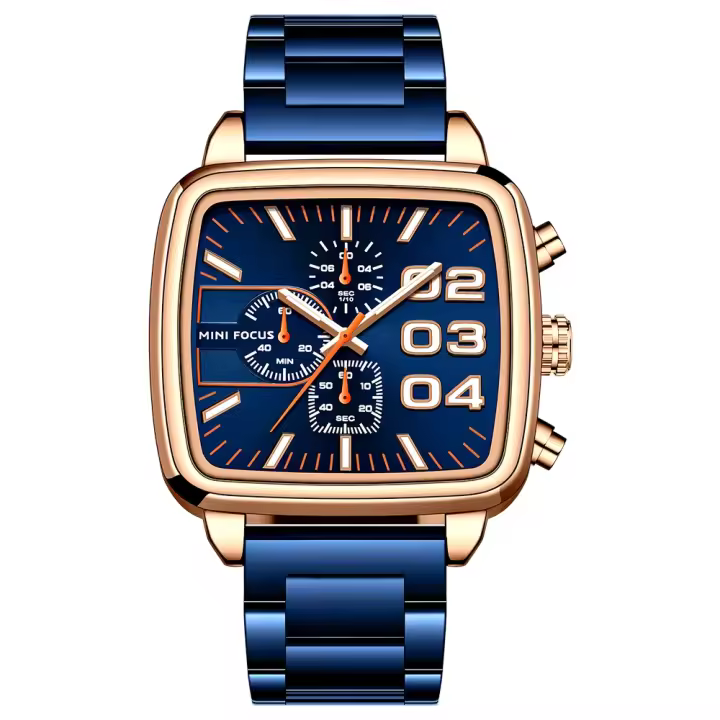 Reloj cronógrafo para hombre, luminoso, resistente al agua, reloj de cuarzo, correa de acero inoxidable, reloj de pulsera multifuncional para negocios - 1