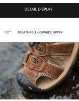 Sandalias De Verano Para Hombre, Zapatos Informales De Cuero Para Hombre, Sandalias Transpirables Para Exteriores Para Hombre, Zapatos De Playa, Zapatillas, Zapatos Romanos De Moda - details 4