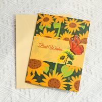 Tarjeta de felicitación plegable de girasol, papel tallado, bendición, tarjeta de felicitación emergente 3D, tarjetas de invitación exquisitas, Acción de Gracias - details 4