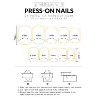 Puntas de uñas postizas elegantes con diseño de luna blanca para - details 3