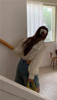 Blusa de verano para mujer, camisa de primavera, blusa para mujer, Blusas largas de gasa, informales, elegantes, Vintage, de manga larga, holgada de gran tamaño, blanca - details 41