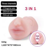 Empaque privado Sexy 3 EN 1 Masturbador Masculino Vaginal Ano Doble Cabeza Sexo Real Copa de Masturbación Garganta Profunda Juguetes Sexuales para Hombres Adultos. - details 6