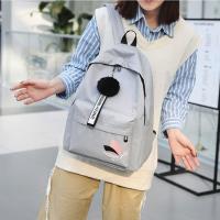 Mochila de gran capacidad con hojas impresas, mochila de lona de Color sólido con hojas impresas, mochila portátil con cremallera de estilo universitario - details 22