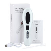 Peine eléctrico para masaje del cuero cabelludo, terapia de luz roja, aplicador de medicina, iones negativos, antipérdida de cabello, nutre la cabeza, rascador - details 14