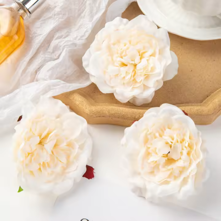5/10 Uds. Nuevos cabezas de flores artificiales de dalias de 10cm, accesorios nupciales DIY de seda, accesorios de horquilla para decoración de boda y hogar - 1