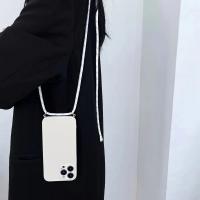 Fundas cruzadas simples, funda con cordón de silicona líquida para teléfono para iPhone 15, 11, 12, 13, 14 Pro Max, cuerda, collar, correa, funda suave - details 2