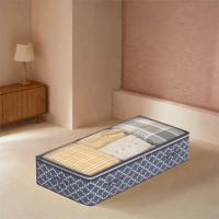Bolsa de almacenamiento debajo de la cama de tela no tejida, ventana transparente, doble cremallera, cajas de almacenamiento planas debajo de la cama, plegables a prueba de humedad - details 8