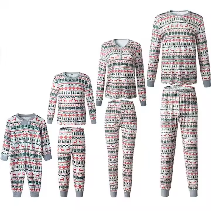 Ropa de casa navideña para la familia, pijama para padres e hijos, Mono para bebé, ropa de dormir de Año Nuevo - 1