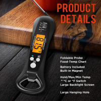 Termómetro Cocina, Termometro Carne Digital Lectura Instantánea,Termómetro de Parrilla Termometro Alimentos con Sonda Larga para Carne, Barbacoa, Comida, Liquidos, Aceite - details 4