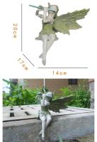 Estatua de Hadas Tocando la Flauta Escultura de Ángel para Jardín Decoración al Aire Libre - details 4