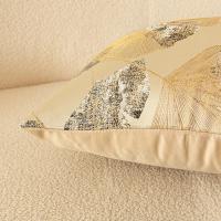 Fundas de Almohada Decorativas de Lujo para Sala de Estar Diseño de Hojas de Ginkgo Bronceado Dorado Estilo Nórdico para Sofá - details 4