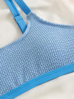 Conjunto de Bikini de cintura alta para mujer, traje de baño de color naranja liso, bañador de playa, Verano - details 23