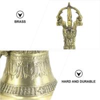 Tarro de Vra de Cobre Puro de Nepal Hecho a Mano Utensilios de Dharma de Estilo Brasso de Cinco Hebras Campana Decorativa para Puja - details 5