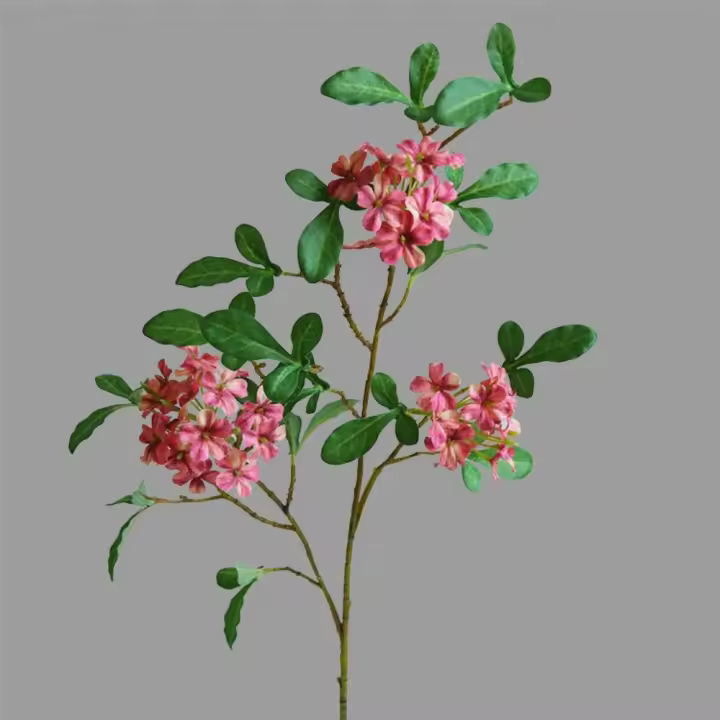 Flor de niebla azul Artificial de tallo largo, hoja verde, simulación DIY, Mini hortensia, flores falsas de plástico realistas - 1