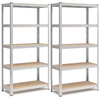 2 Estanterías Almacenaje de 5 Niveles, Estantería Metálica,875 kg, 40 x 90 x 180 cm, Plata - details 0