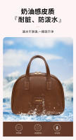 Bolsa de maquillaje Vintage de cuero encerado para mujer, gran capacidad, moderna, de alta gama, bolsa de almacenamiento portátil para el cuidado de la piel, novedad de 2025 - details 12