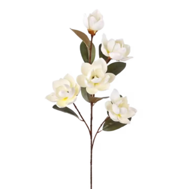 Rama de Magnolia Artificial de 97cm, arte Floral hecho a mano, simulación grande de Magnolia, flor falsa de tacto Real para sala de estar y escritorio - 1