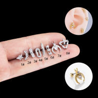 Piercing de acero inoxidable para cartílago, 2 piezas, 20G - details 0
