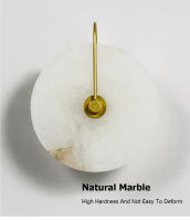 TOMAXIN-Lámpara de pared de mármol redondo, de 3W luz nocturna, 25CM, Simple, mármol español Natural, decorativa, Led - details 15