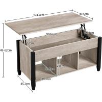 Mesa de Café Elevable con Cajón Estilo Moderno para Sala Patas de Madera Maciza - details 10
