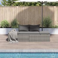 Sofá Jardín Ratán Sintético Acero Cojín Marrón Tumbona Ajustable Patio - details 11