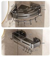 Marco de Pared de Baño de Diamante con Gancho para Toallas Pegatina Adhesiva, Cocina, Baño, Ducha, Inodoro, Cestas de Iluminación de Cosméticos - details 10