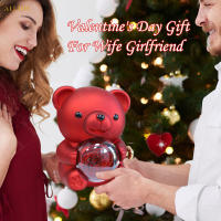 Regalo Creativo de Rosa – Oso de Rosa Giratorio 360° con Collar Colgante de Abrazo para Navidad y San Valentín - details 0