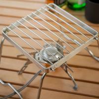 Parrilla de Camping Plegable de Acero Inoxidable Combinación Portátil de Fuego de Bonfire y Estufa de Madera para Exteriores - details 13