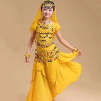 Conjunto de trajes de baile con tocado dulce, vestido de princesa, trajes coloridos de danza del vientre, regalos de ropa para niñas de la India deslumbrantes y brillantes - details 20