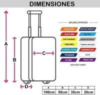 Maleta de Cabina Equipaje de Mano Viaje avión rígida 4 Ruedas 360º Medidas 55x35x20cm Viajar Estampado Mariposa - details 3