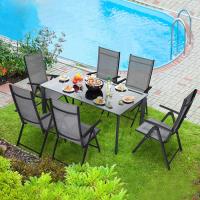 Silla de césped acolchada de aluminio ligero para adultos, Patio plegable ajustable de 2 piezas, respaldo alto para exteriores, soporta 120kg - details 4