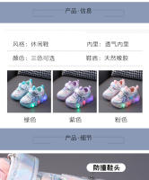 Iluminación niñas zapatillas de deporte de cuero antideslizante suela suave pequeña niña de dibujos animados princesa zapatos de suela suave antideslizante niño zapatos de bebé - details 1