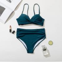 Bikini de Cintura Alta para Mujeres 2025 Conjunto de Baño de Color Sólido Sexy con Halter - details 3