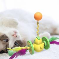 Juguete creativo y atractivo para gatos, juguete único y divertido para morder, pelota de plástico con plumas, pelota interactiva para gatitos - details 4
