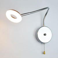Luz de lectura de cabecera de cuello de cisne Industrial, enchufe de pared/cabecera, lámpara de exhibición de galería de arte LED con interruptor de cadena de polaina, 5W - details 0