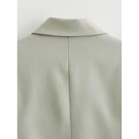 BUNO-traje informal para mujer, Chaqueta corta con bolsillos y cuello vuelto, pantalones elegantes de pierna ancha, moda urbana, primavera y verano, 2025 - details 11