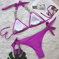 Bikini Sexy de Lujo con Diamantes de Imitación Color Sólido, Divisible, Accesorios de Cadena de Metal - details 23