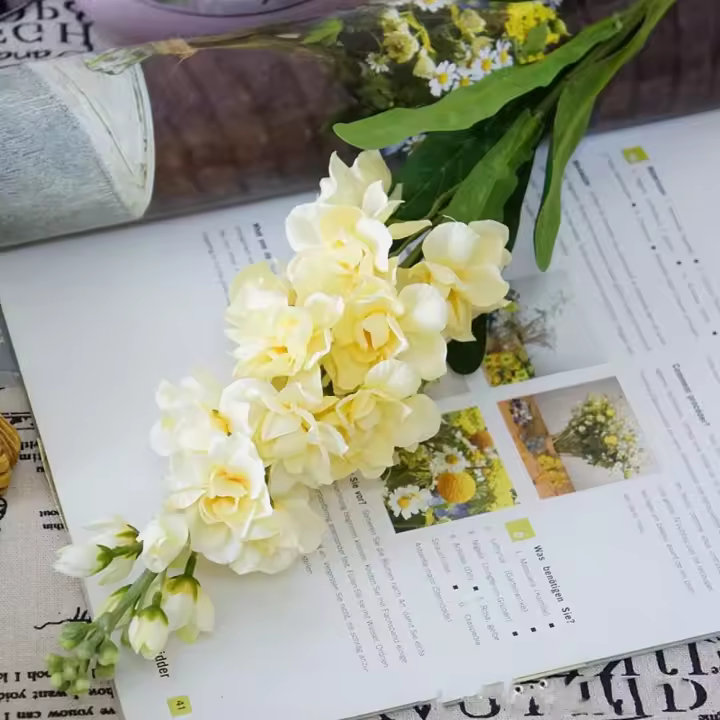 Flores falsas de seda, jacinto Artificial, rama de flor violeta grande de 80cm para novia - 1