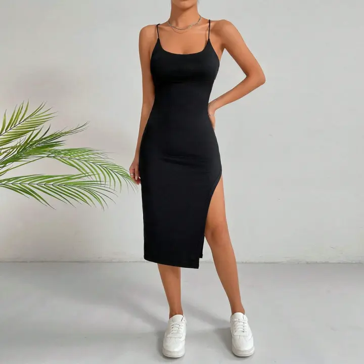 Vestido de tirantes sin mangas para mujeres con espalda desnuda - 1