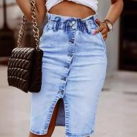 Falda vaquera De Cintura Elástica para mujer, Paquete De Falda De Cadera, Moda europea Y americana - details 5