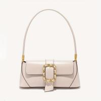 Bolso baguette retro vintage para mujer: elegante bolso de hombro marrón con correa de cadena en tono dorado, cierre magnético y forro de poliéster para uso diario, bolso novedoso - details 10