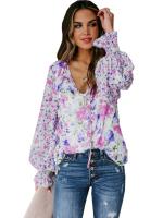 Blusa de gasa con botones Primavera Verano y elegantes blusas florales para mujer, nueva camisa juvenil de manga larga para mujer - details 5