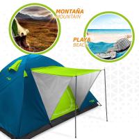 Tienda de campaña con techo de hielo Aktive para 4 personas, tienda de campaña con dosel frontal doble para 4 personas - details 4