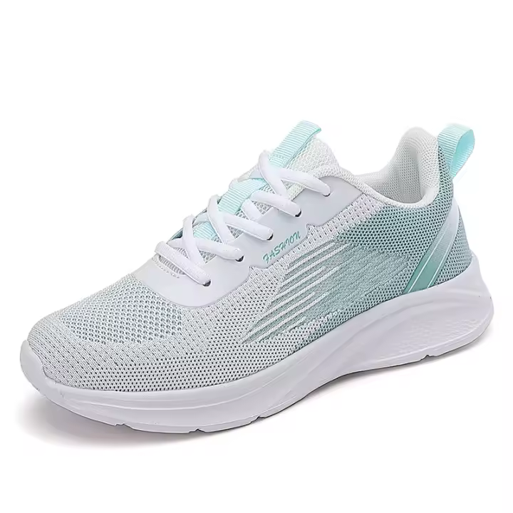 Zapatillas de deporte de malla transpirable para mujer, zapatos planos cómodos de fondo suave, zapatos deportivos casuales antideslizantes de talla grande 42 - 1