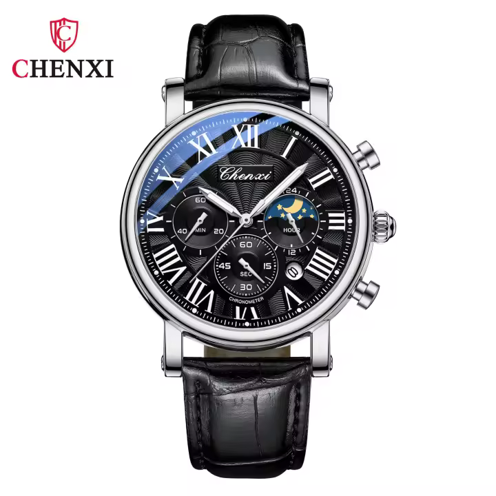 Reloj de negocios multifunción hombre impermeable reloj romano - 1