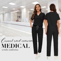 Uniforme de hospital suave, lavable y antiarrugas, conjunto de exfoliante veterinario para mascotas, conjuntos de exfoliantes médicos para mujeres, accesorios médicos para mujeres - details 17