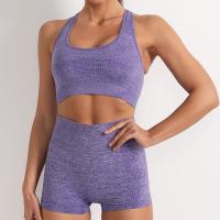 Conjunto de Yoga sin costuras para mujer, ropa deportiva de entrenamiento, Sujetador deportivo acolchado, pantalones cortos - details 1